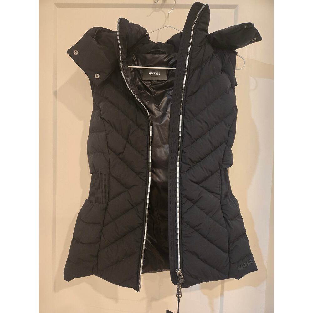 New Mackage Black Down Hooded Vest Size XS